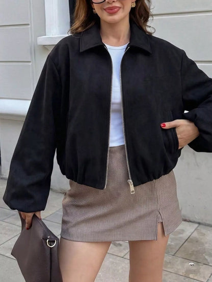 Zip Up Cropped Jacket