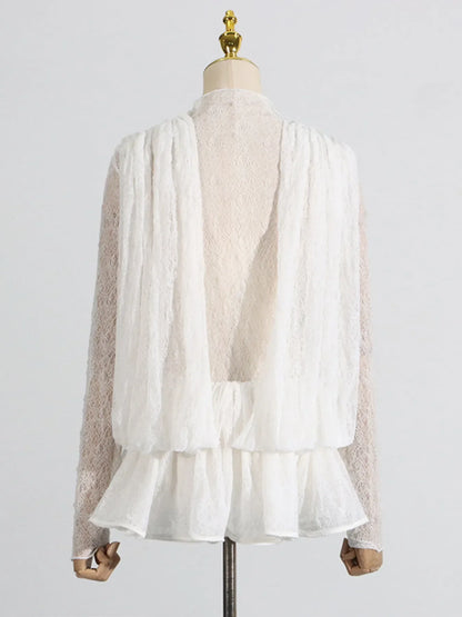 Ruffled Hem Lace Mini Dress