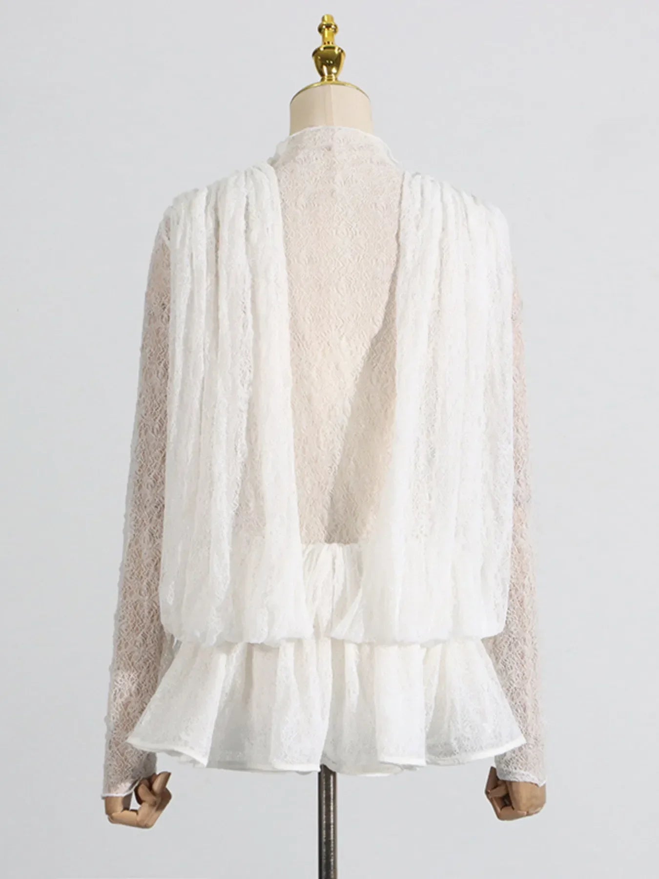 Ruffled Hem Lace Mini Dress