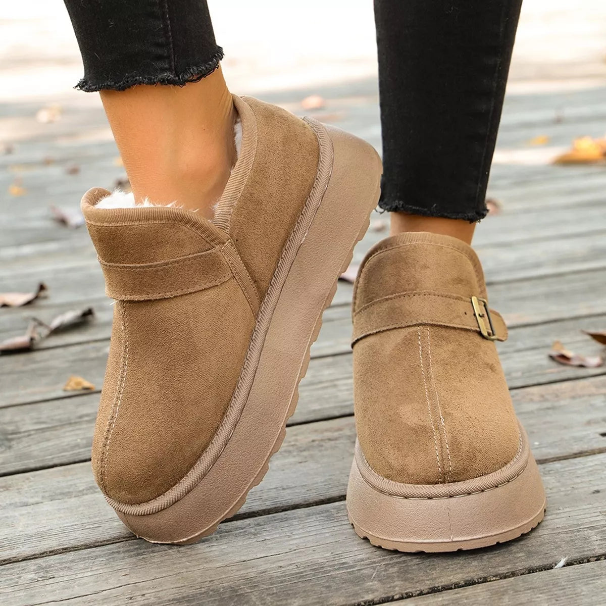Suede platform boots, view 6
