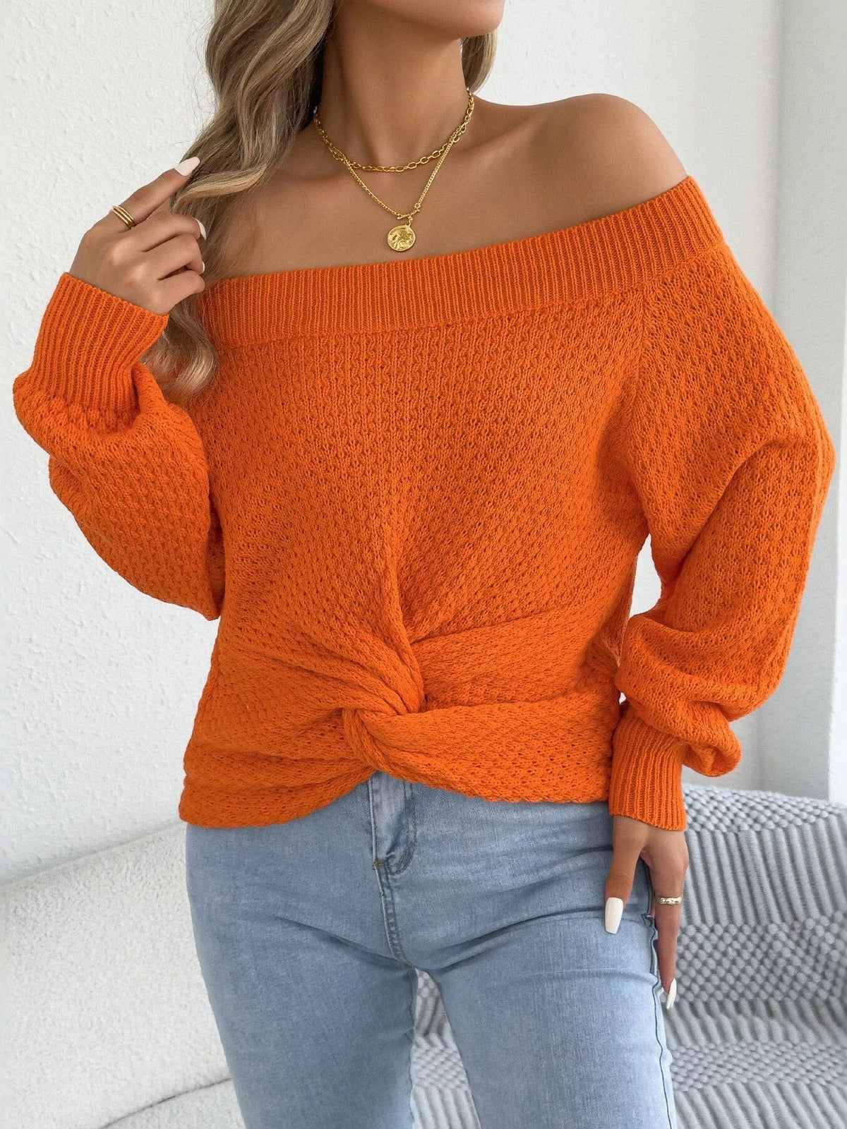 Twist front knit top, view 18