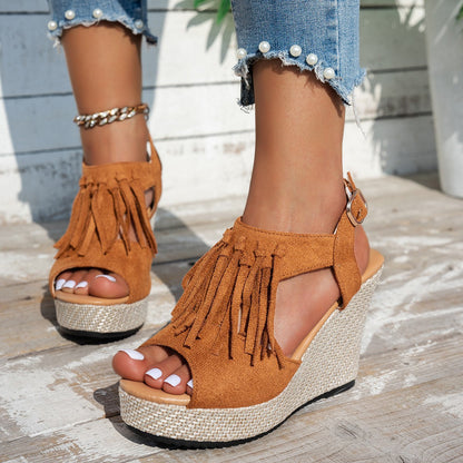 Peep Toe Wedge Sandals