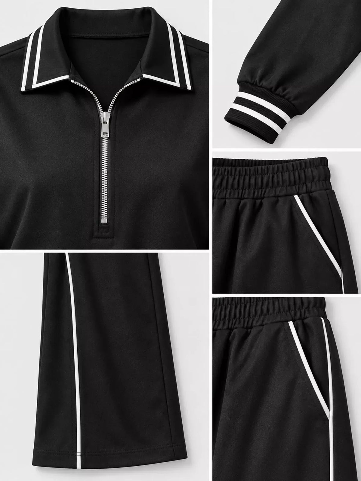 Striped half-zip set, view 10