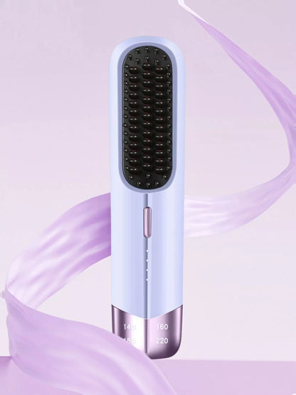 Portable Wireless Ionic Straightener Brush Hair