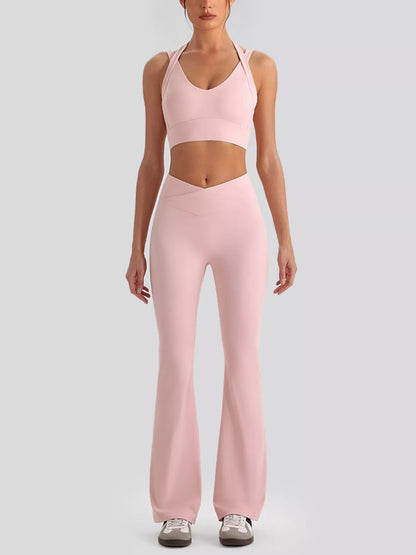 Seamless Criss-Cross Tank and Leggings Active Set