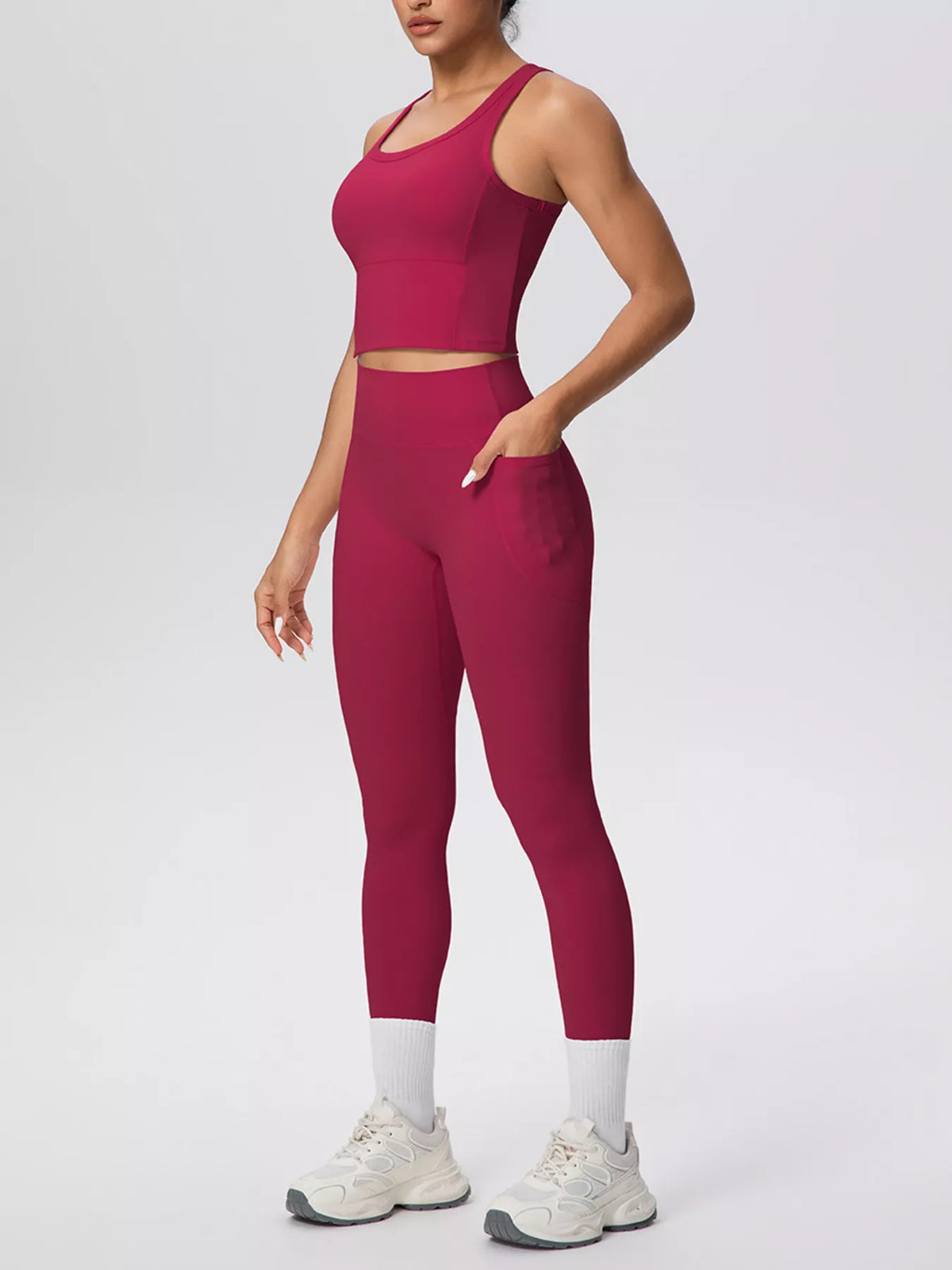 Scoop Neck Tank & High-Waisted Leggings Set