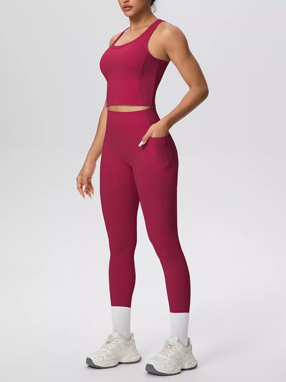 Scoop Neck Tank & High-Waisted Leggings Set
