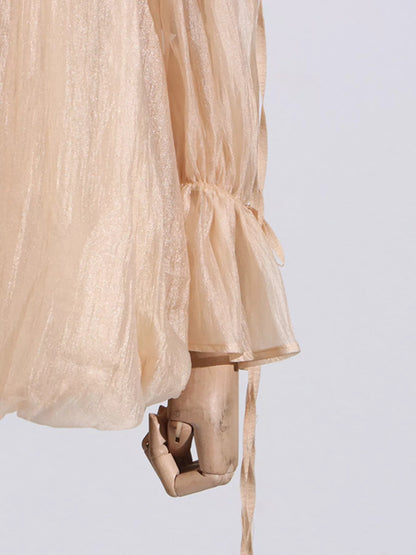 Ruffle Off-Shoulder Flounce Sleeve Blouse