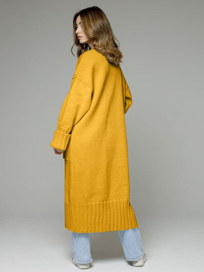 Open Front Dropped Shoulder Cardigan