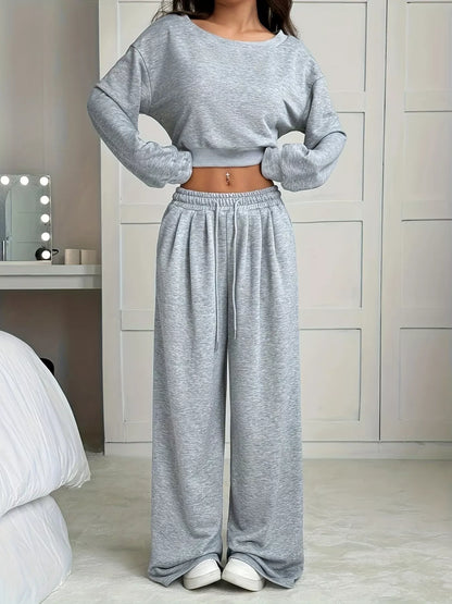 Full Size Wide Leg Pants Set