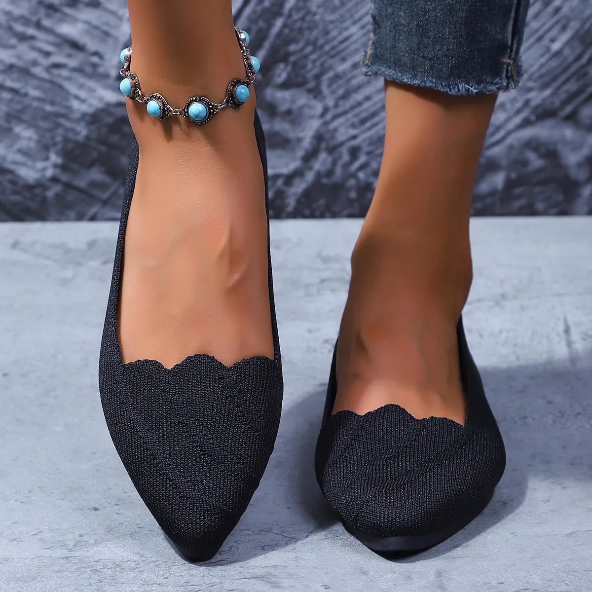 Point Toe Flat Slip-Ons