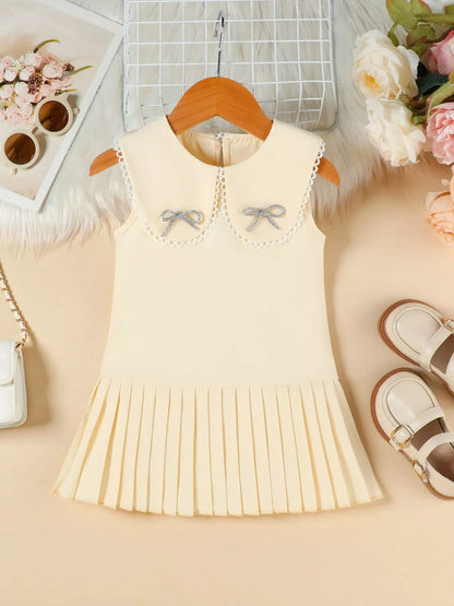Children's Bow-Accented Pleated Dress