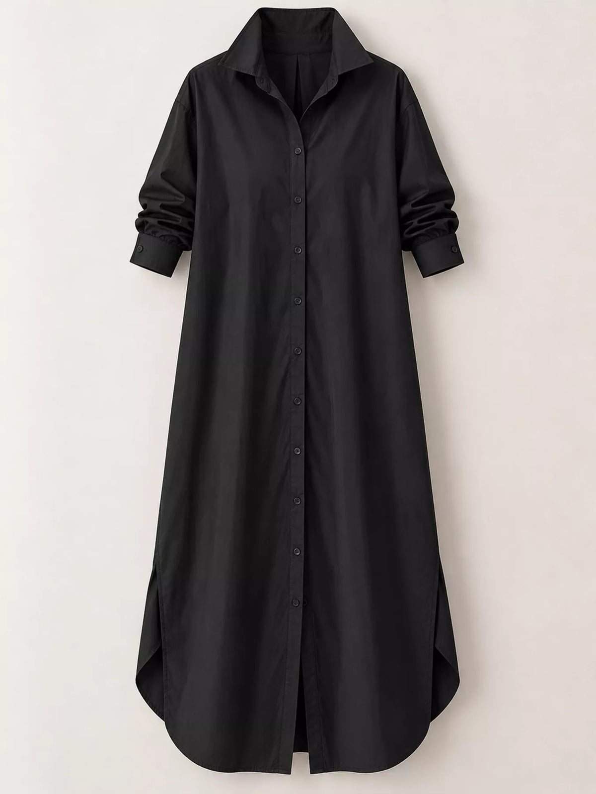 Plus size longline button-down shirt, view 11