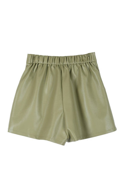 Vegan leather shorts