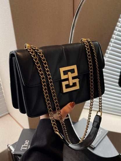 Quilted Flap Chain Crossbody Bag