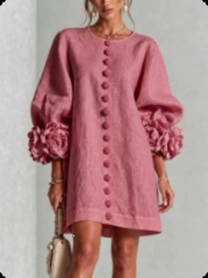 Plus size flower sleeve dress, view 19