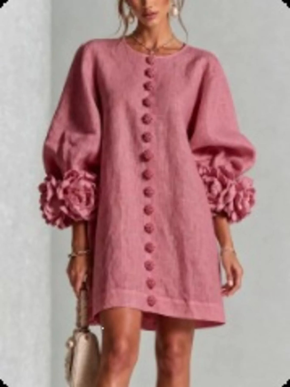3D floral sleeve dress, view 19
