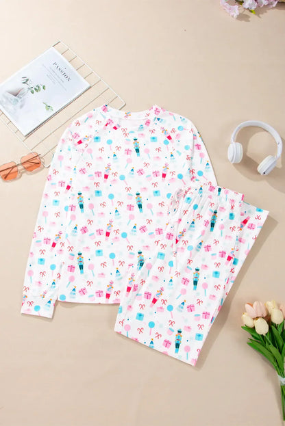 Printed Round Neck Lounge Set