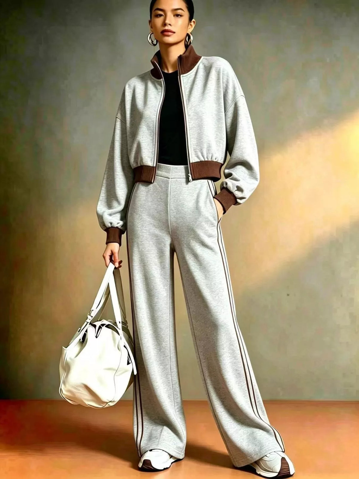 Ribbed zip jacket tracksuit, view 7
