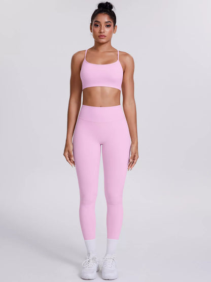 Criss-Cross Back Cami and Leggings Active Set