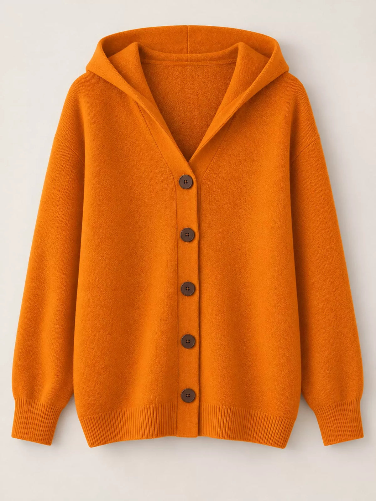 Women's Hooded Button-Front Knit Cardigan, S to 5XL