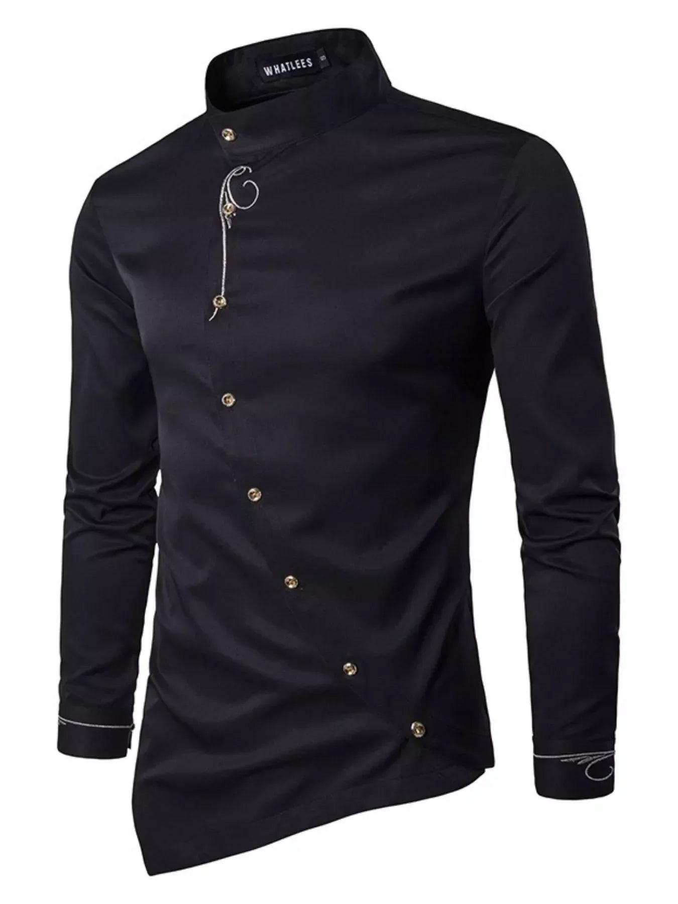 Men's Asymmetric Button-Down Slim Fit Shirt