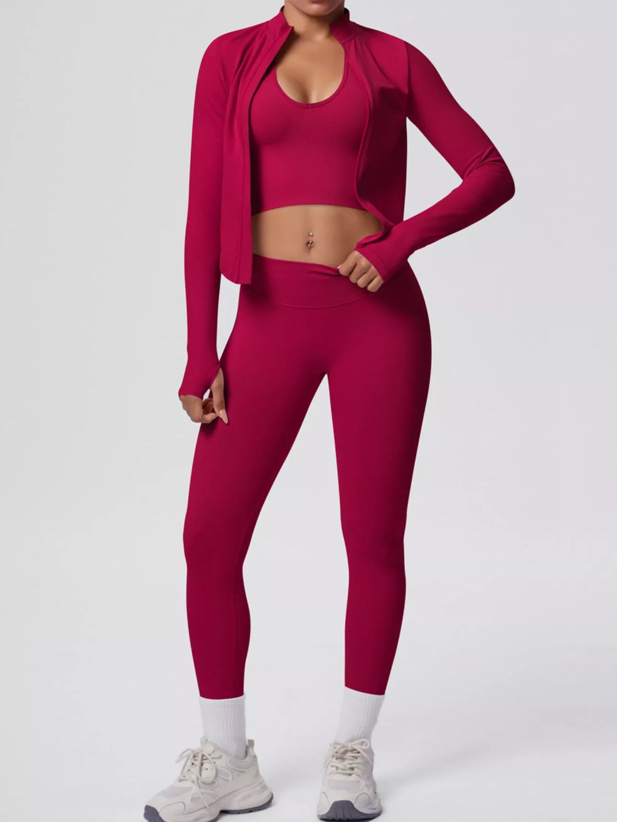 Tank, Zip-Up Jacket & Leggings Set