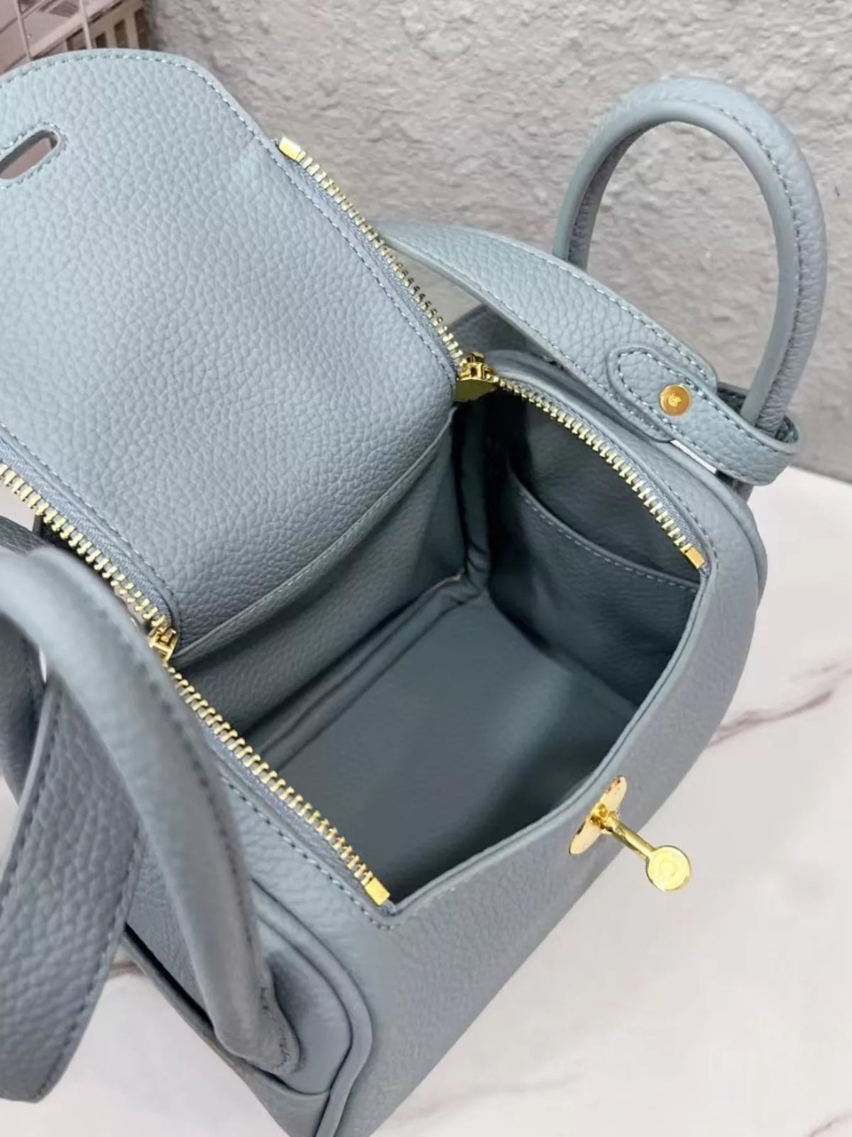 Gold-Tone Hardware Leather Crossbody Bag