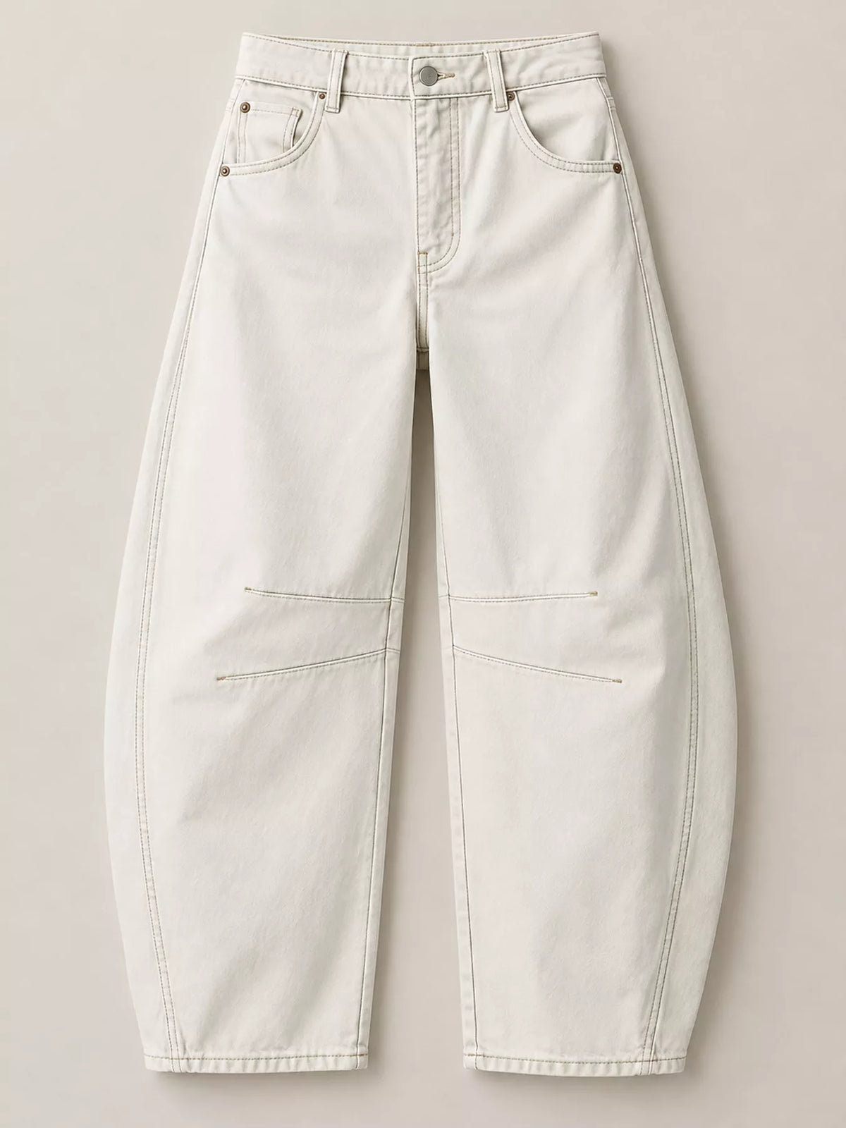 Plus Size High-Waist Barrel-Leg Jeans with Pockets