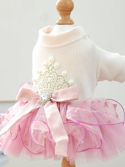 Pearl-Embellished Pet Dress