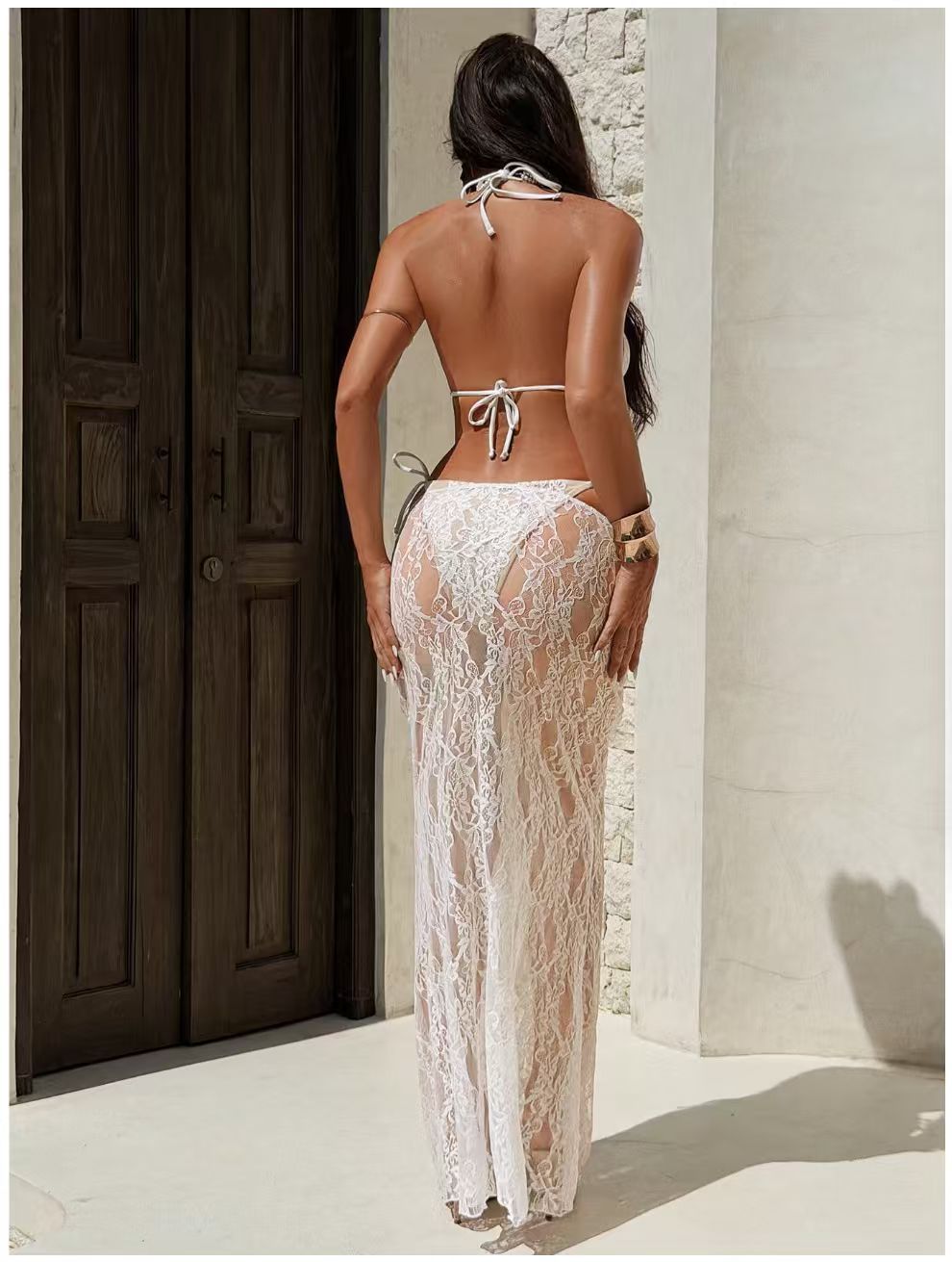 Lace hollow out three piece set