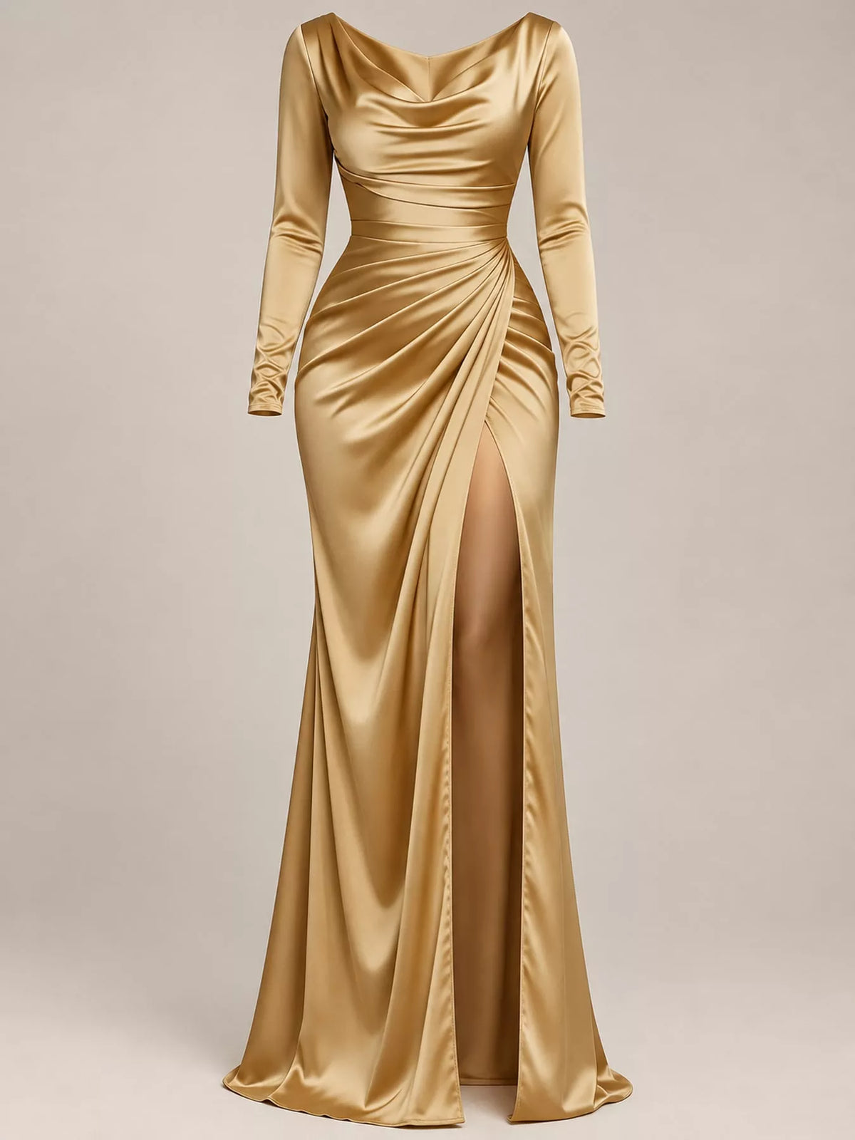 Plus size cowl neck maxi dress, view 11