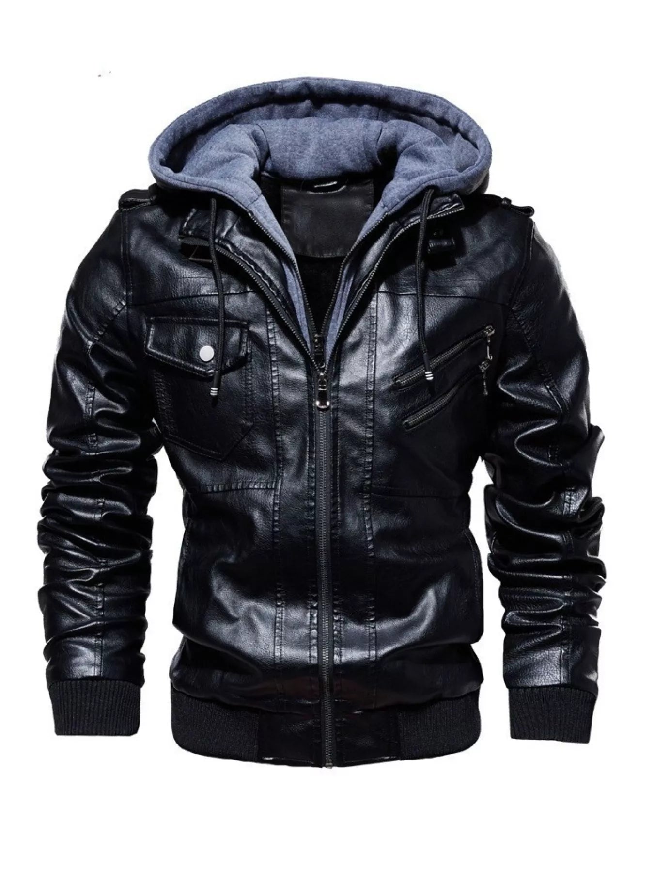 Men's Full Size Zip Up Hooded Jacket