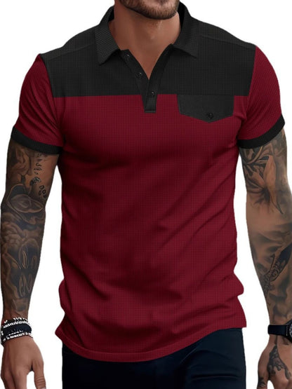 Men's Full Size Waffle-Knit Polo