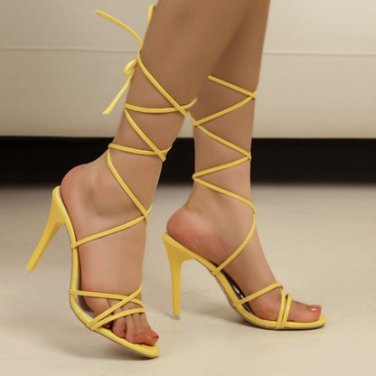 Cross Strap Stiletto Sandals