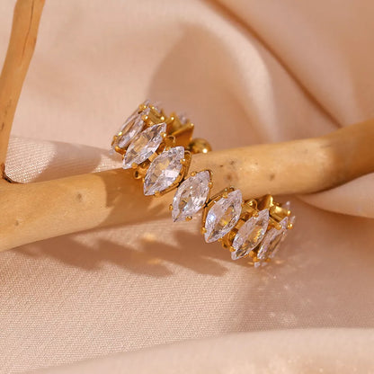 18K Gold-Plated Zircon Bracelet & Ring Jewelry Set