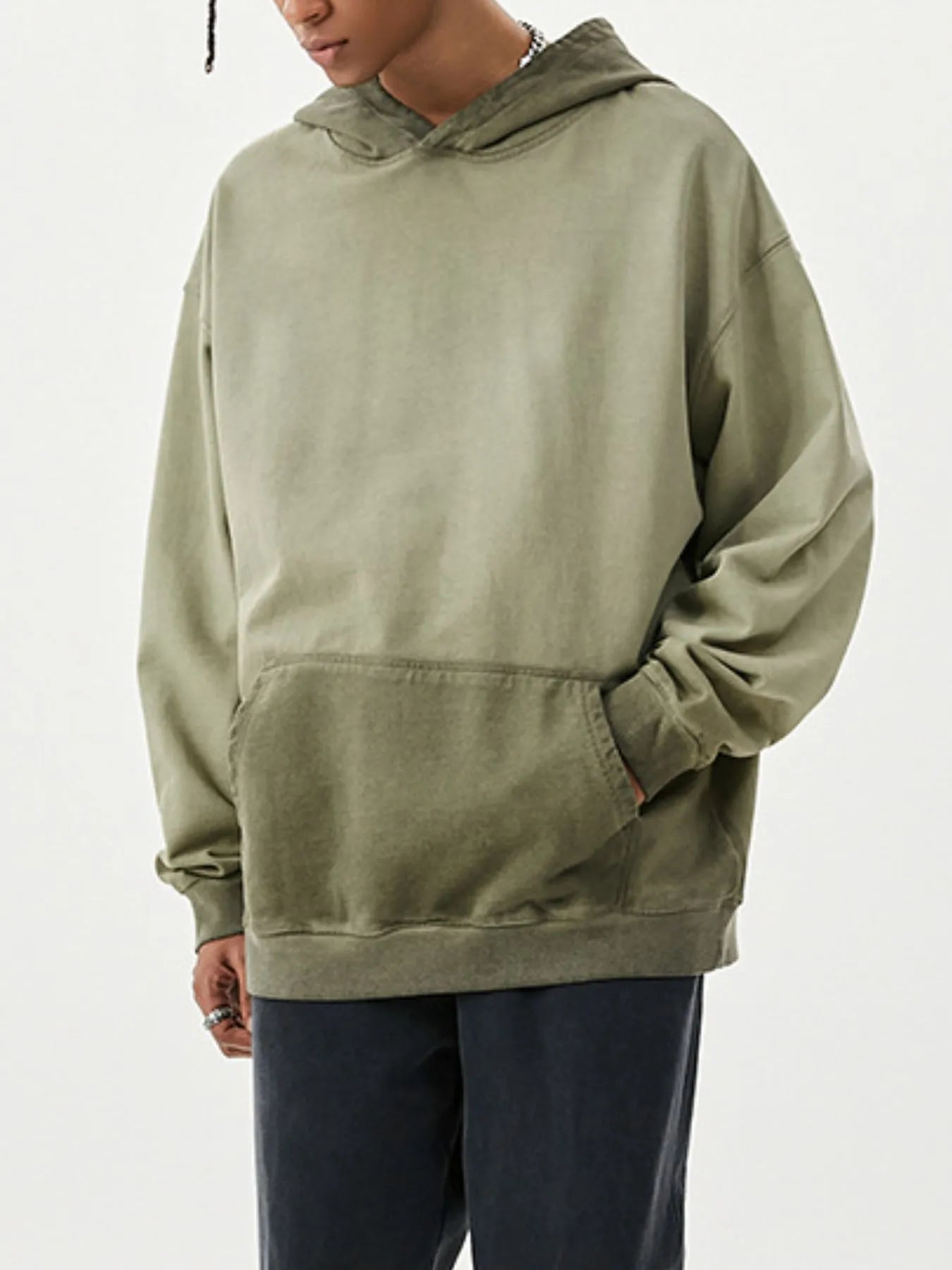 Men's Drop Shoulder Long Sleeve Hoodie