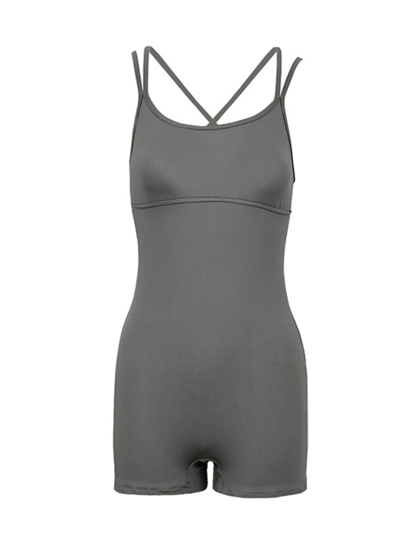 Double Spaghetti Strap Active Romper