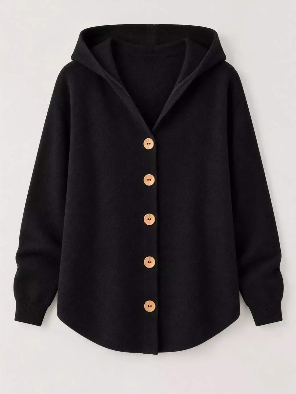 Plus Size Hooded Knit Cardigan, 12 Colors up to 5XL