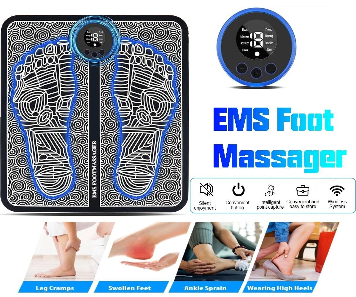 Electric Foot Massager Pad Blood Circulation Muscle Stimulator Mat 19 Levels and 8 Modes-Massage Mat