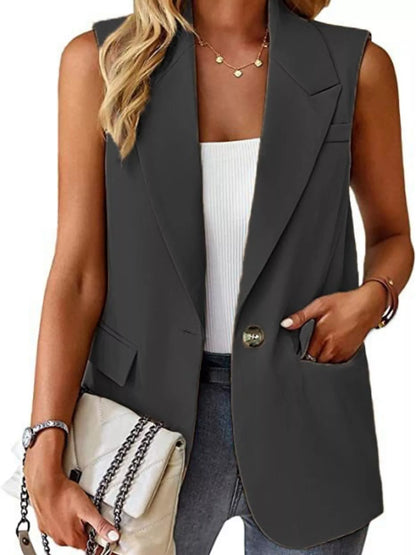 One Button Blazer Vest