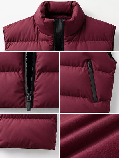 Men's zip-up puffer vest, view 20