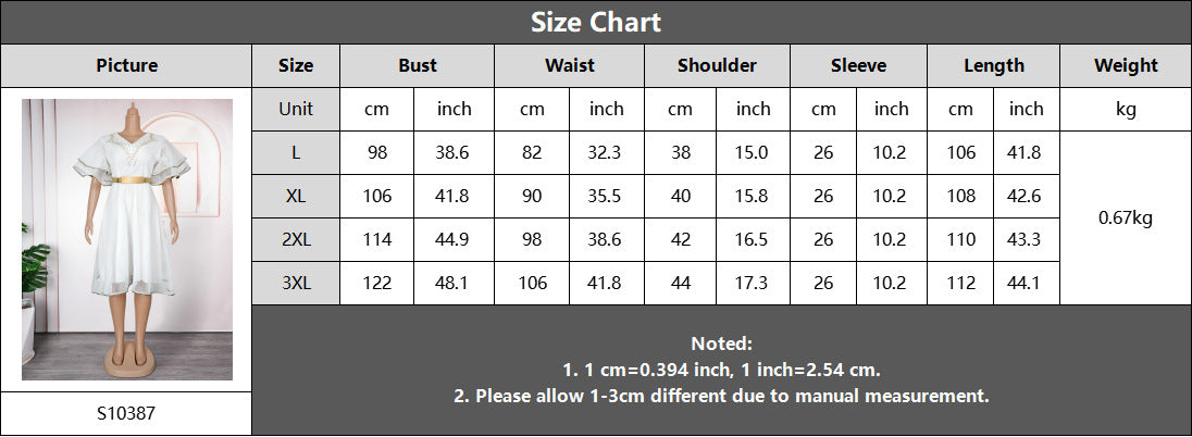 V-neck Bubble Bead Dress with Belt