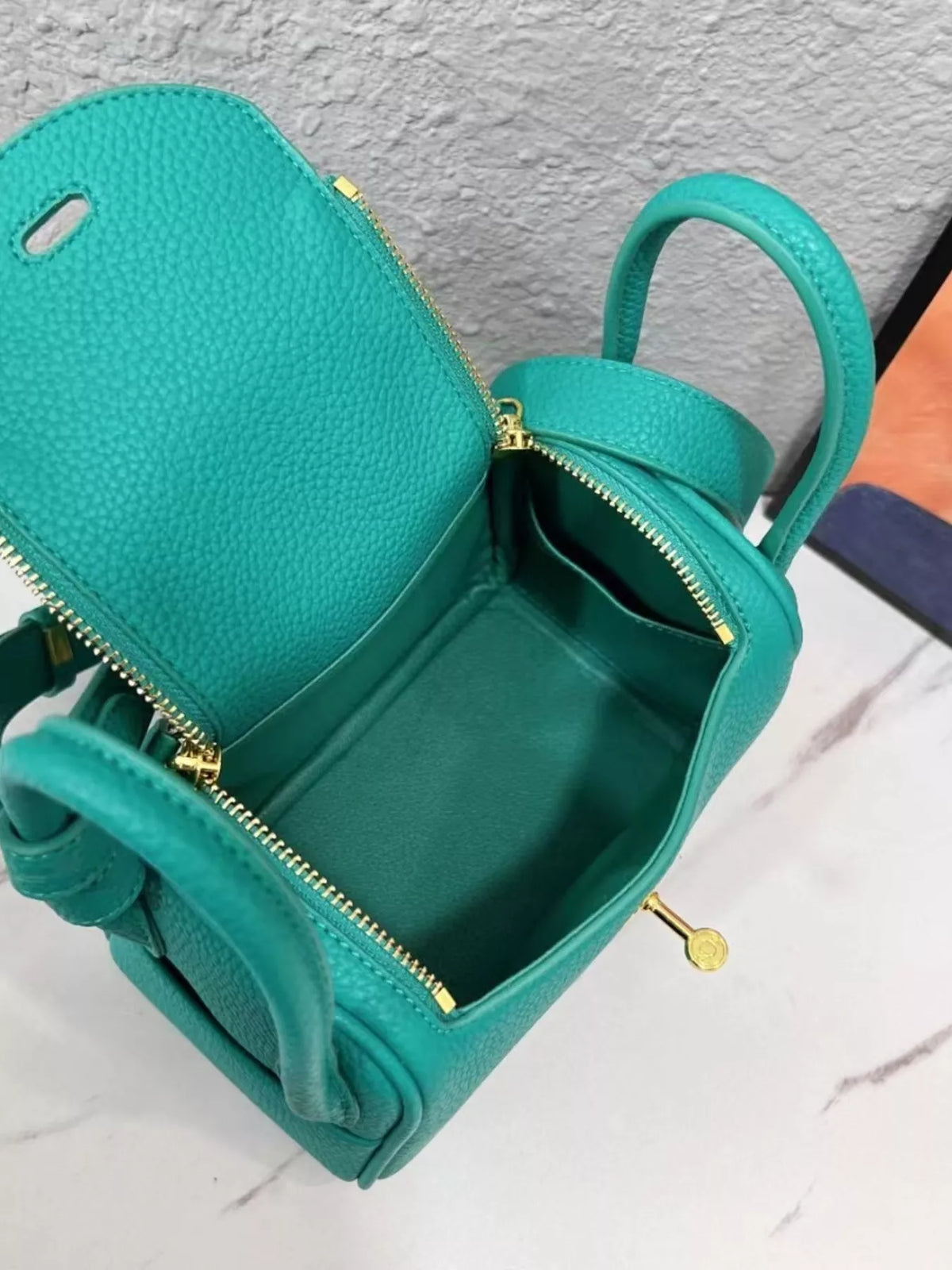 Gold-Tone Hardware Leather Crossbody Bag