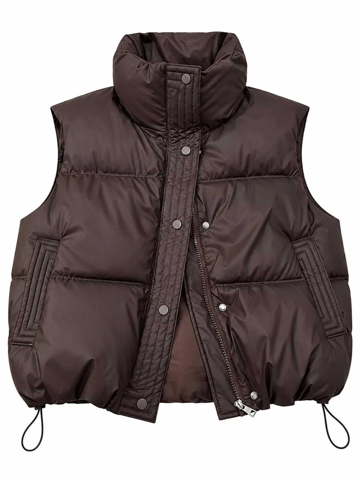 Plus size puffer vest, view 6