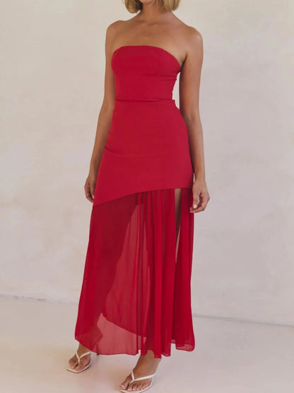 Layered Slit Tube Maxi Dress