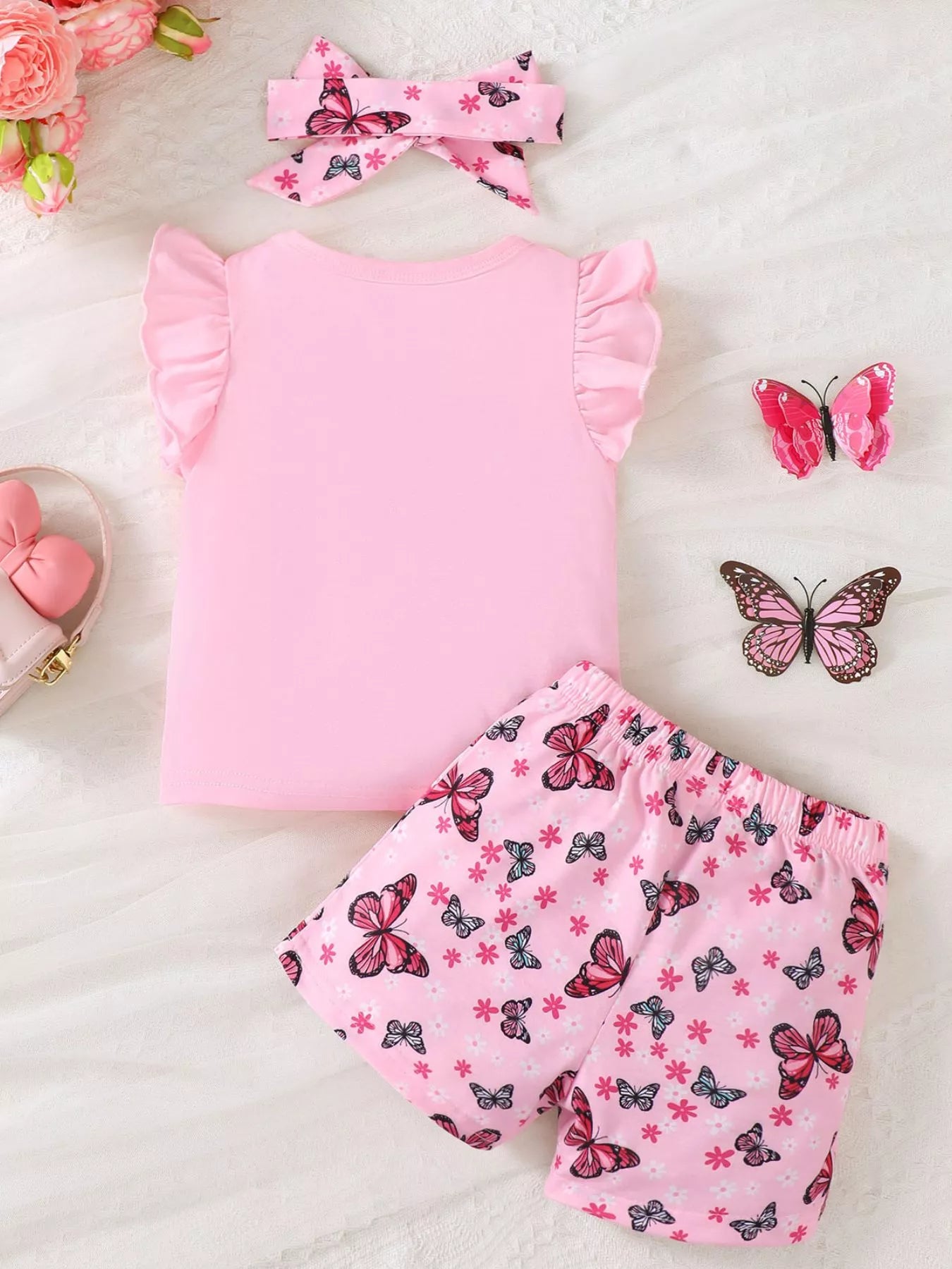 Children's Little Sister Butterfly Print Set