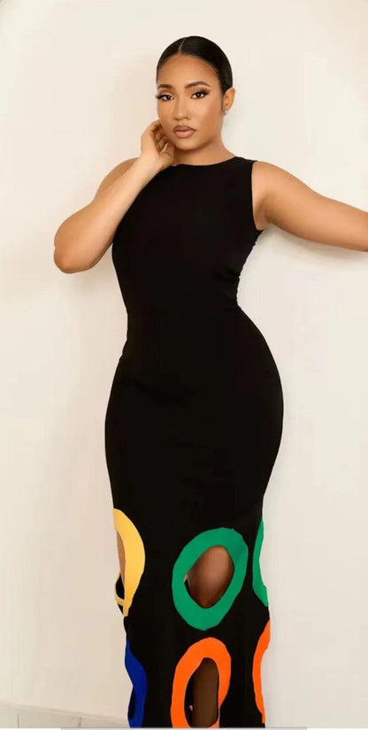 Round Neck Sleeveless A-line Dress