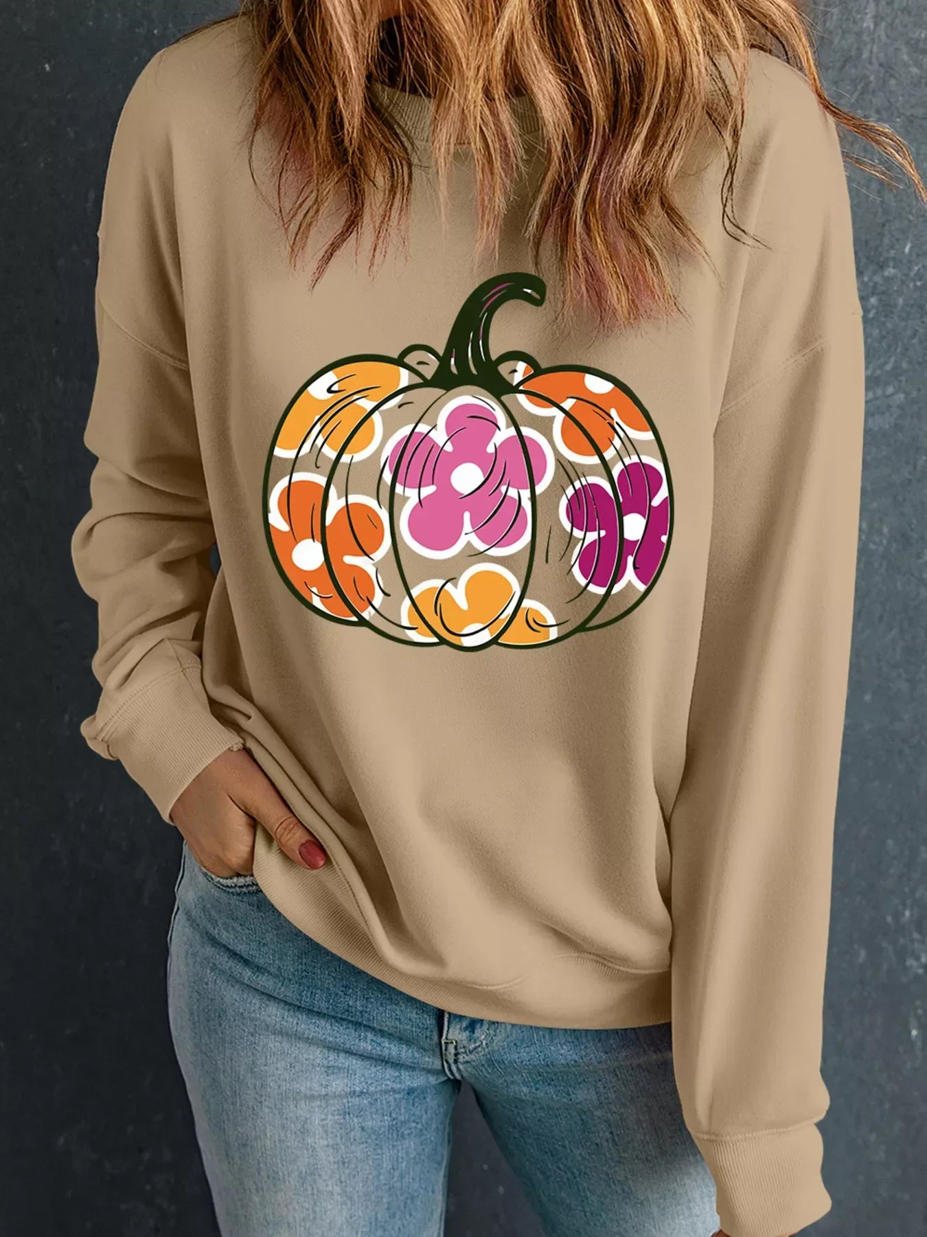 Halloween Pumpkin Graphic Sweatshirt