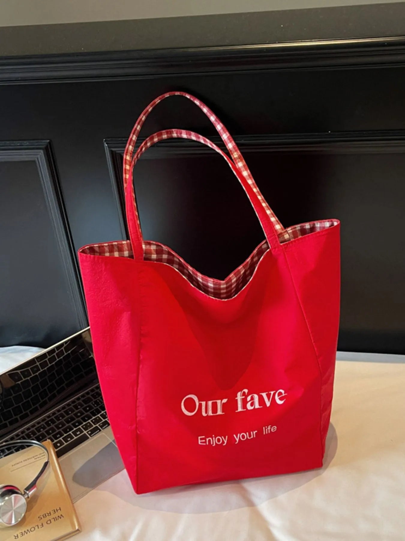 Plaid Pattern Tote Bag